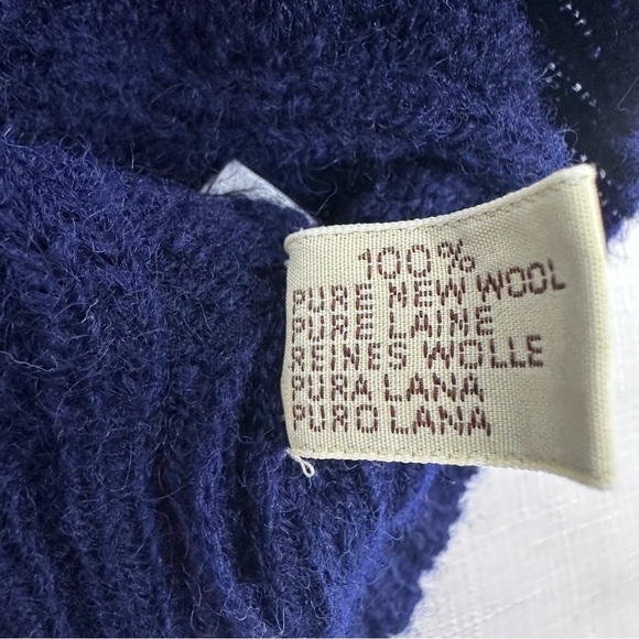 Wilmington Country Store Size Large Navy Blue 100% Scottish Wool Sweater - Picture 15 of 16